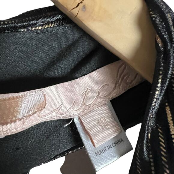 Hutch Tali Black Striped Surplice Wide Leg Jumpsuit Size 10 - Picture 6 of 13